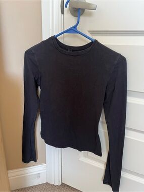 Skims Black Cotton Longsleeve